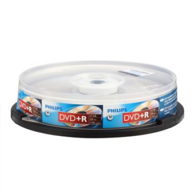 飞利浦（PHILIPS）DVD+R光盘/刻录盘 16速4.7G 桶装10片 空白光盘