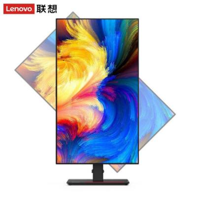 联想（lenovo）P27h-20 27英寸商用办公专业显示器 四边微边框/2K/Type-C90W反向充电/升降旋转/全面屏