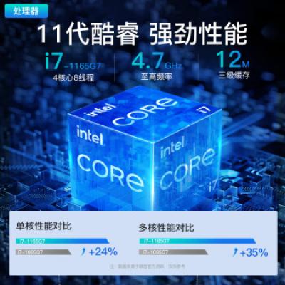 联想扬天威6 15.6英寸家用办公学习网课轻薄笔记本(i7-1165G7/16G/512G/100%高色域/MX450显卡)
