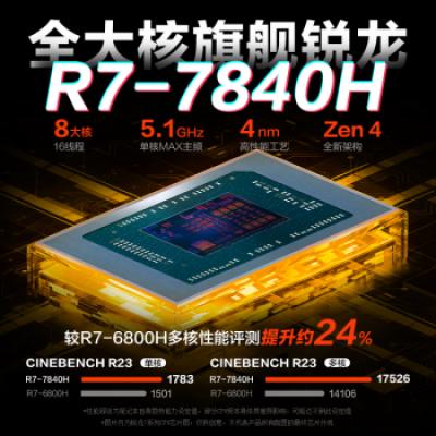 联想拯救者R7000P 16英寸电竞游戏笔记本电脑(R7-7840H/16G/1T/RTX4060显卡/2.5K 高刷高色域屏/灰)