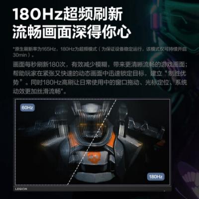 联想（Lenovo）拯救者27英寸电竞显示器 2K Fast IPS 180Hz Type-C 75W 1ms HDR400 旋转升降 内置音箱 Y27h-30
